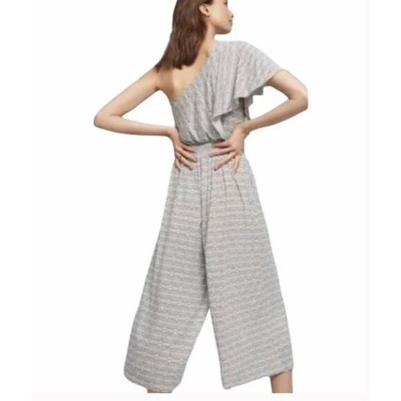 Maeve Anthropologie Jumpsuit Womens Small One Shoulder Cottage Core Beach Vibes - Picture 2 of 9